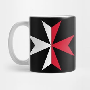 Maltese Cross - White and Red Mug